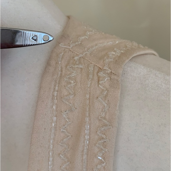 Joie Starleen Scoop Neck Beaded Tank Large cream - Picture 6 of 12